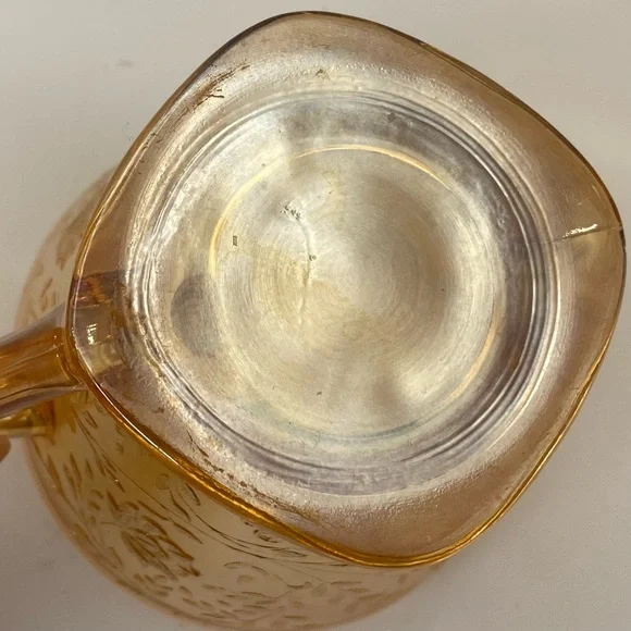 2/$30 Vintage Jeanette Glass iridescent floragold Louisa creamer - Picture 9 of 12